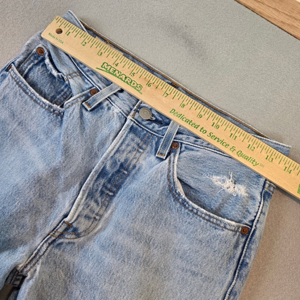 Levis Premium 501 Original Light Wash Denim Straight Leg Jeans Button Fly 26 - Picture 9 of 12